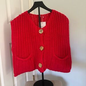 Knit button up sweater vest